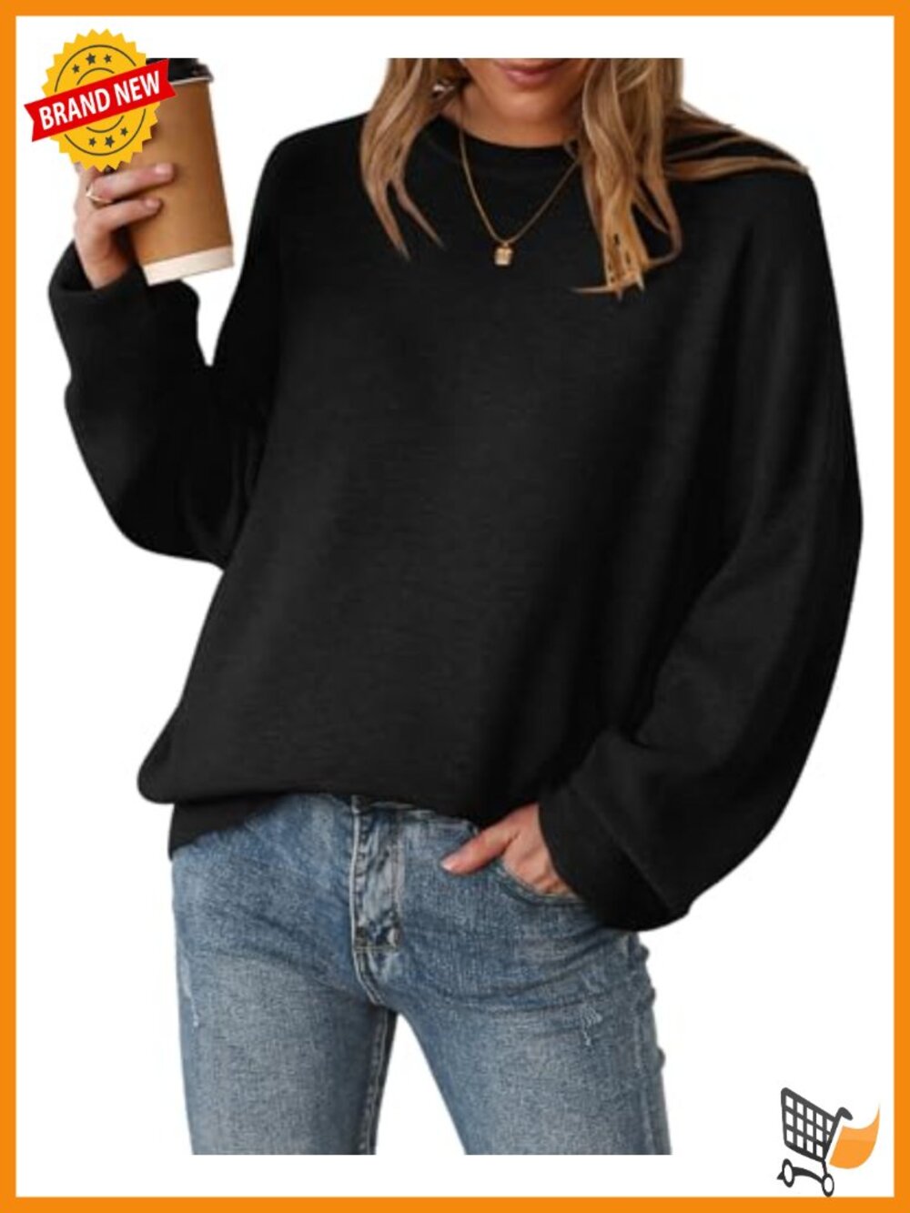 Wool Blend Oversized Crewneck Sweater Fall Winter